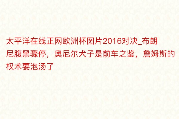 太平洋在线正网欧洲杯图片2016对决_布朗尼腹黑骤停，奥尼尔犬子是前车之鉴，詹姆斯的权术要泡汤了