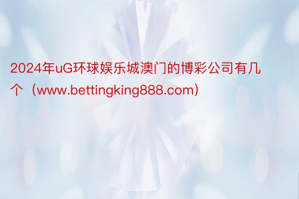 2024年uG环球娱乐城澳门的博彩公司有几个（www.bettingking888.com）